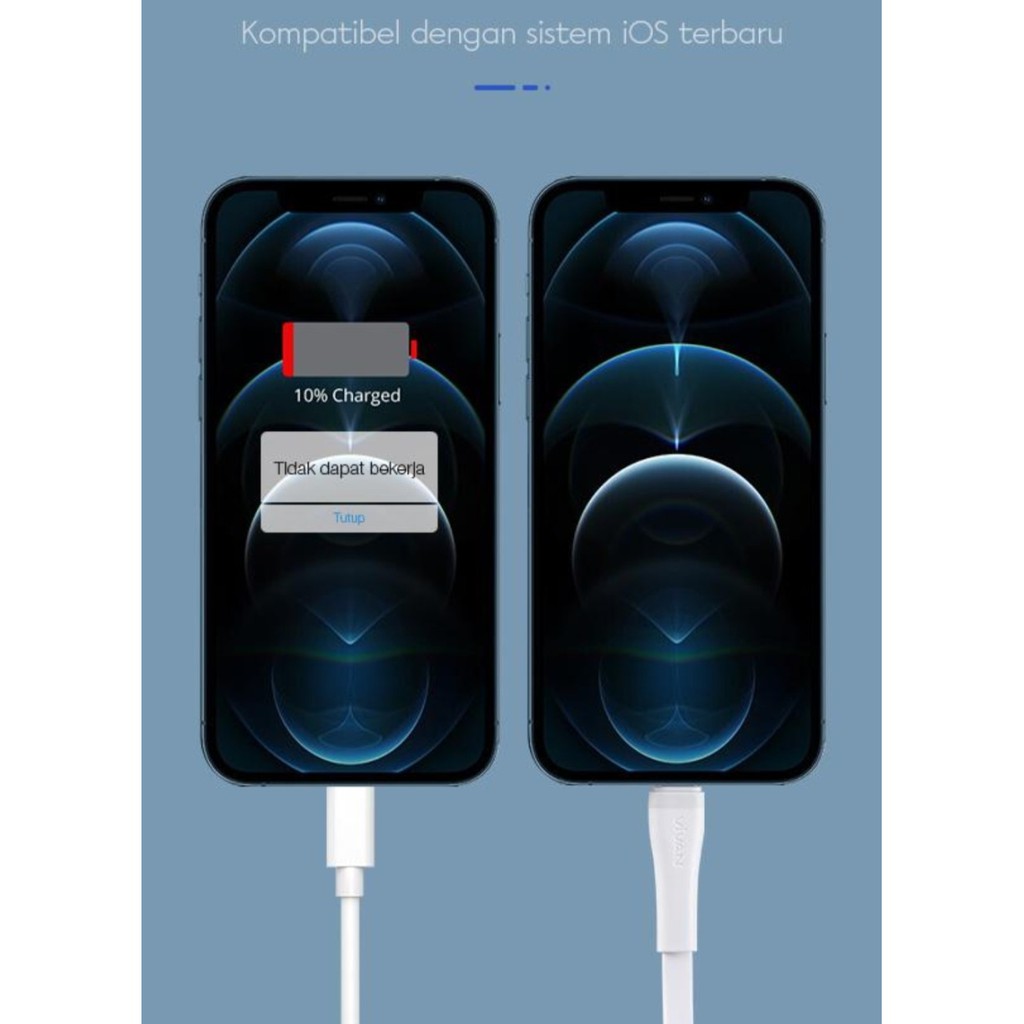 NA - Kabel Lightning 200cm Vivan 2A Fast Charging kabel Iphone 2m sl200s