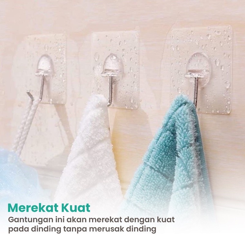 GANTUNGAN TEMPEL HOOK AJAIB GANTUNGAN DINDING KAIT MAGIC SERBAGUNA KAMAR MANDI DAPUR / HANGER HM013 - XOBOX