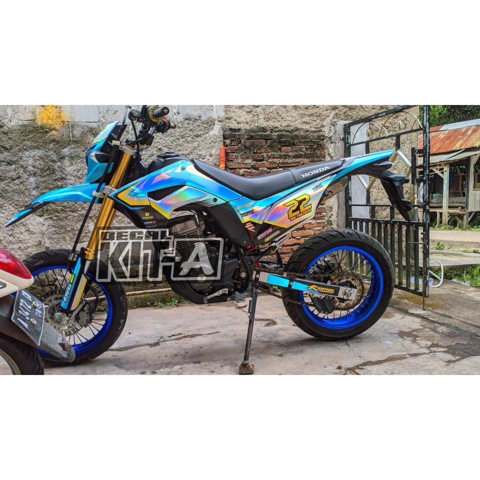 Decal Sticker Honda CRF 150 Dekal CRF 150L Full Hologram Supermoto Cutting Gold Karbon