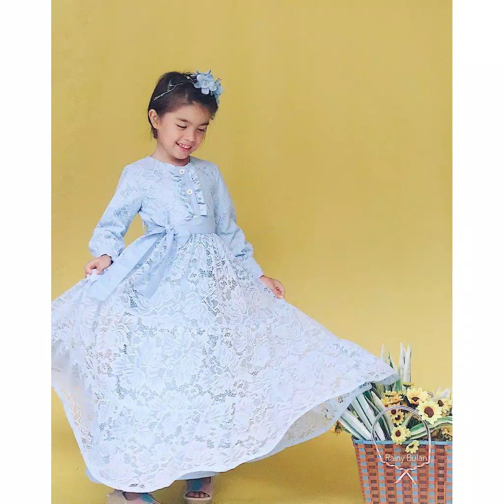 ALINEA KIDS DRESS TOYOBO MIX BRUKAT Gamis Anak Panjang Trendy Modern Kids Baju Panjang Stelan 2021