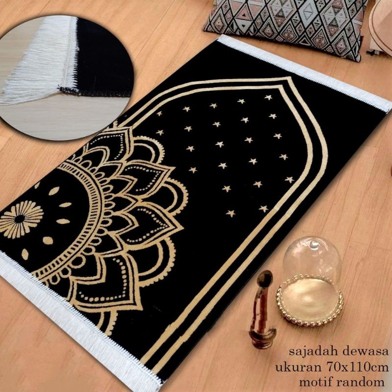 Sajadah Turki Original Super Ultra premium/ Motif Kiswah / Ukuran 70 cm x 110 cm, Tebal Halus Perlengkapan Shalat Pakaian Muslim / Sejadah / Sajadah Turki Impor / Sajadah Empuk / Sajadah Busa / Sajadah Solat Dewasa,motif flowers