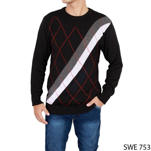 Male Sweaters Rajut Hitam – SWE 753