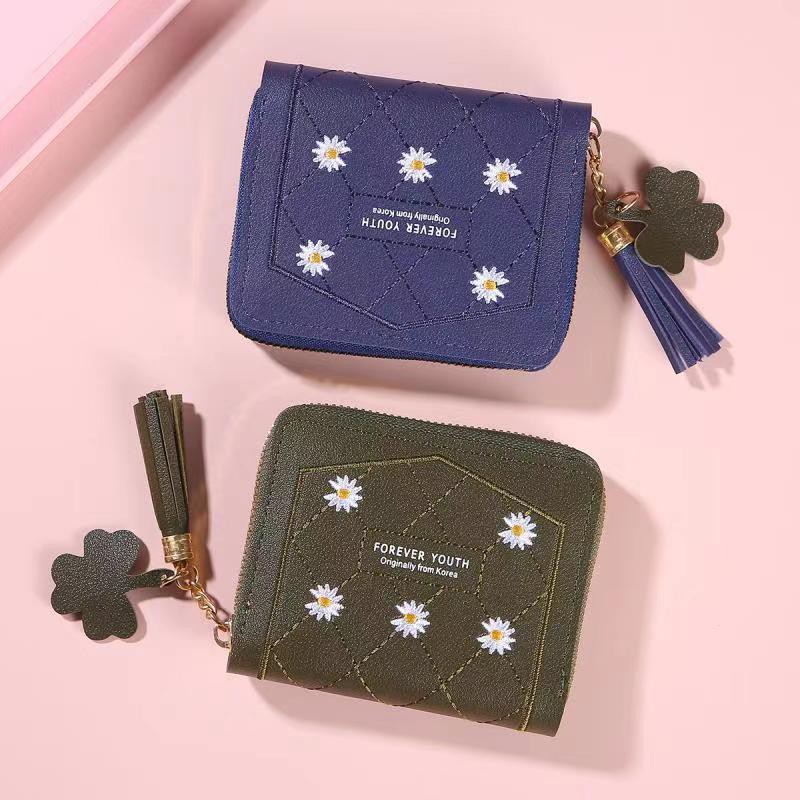 ♥TMALL88♥ Dompet Koin Wanita Mini / Variasi Bunga Daisy / Dompet Koin Simple