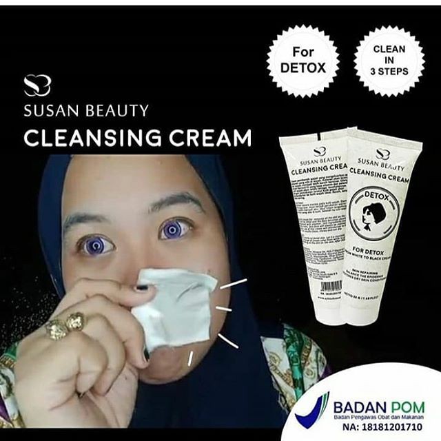 Detox Wajah BPOM Susan Cream Lamars Mengangkat Sisa Kosmetik Anti Penuaan Keriput Pegencang Kerutan