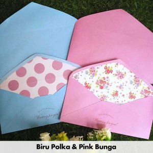 

Amplop Surat / Kartu Ucapan / Wedding - Pink Bunga & Kuning Garis