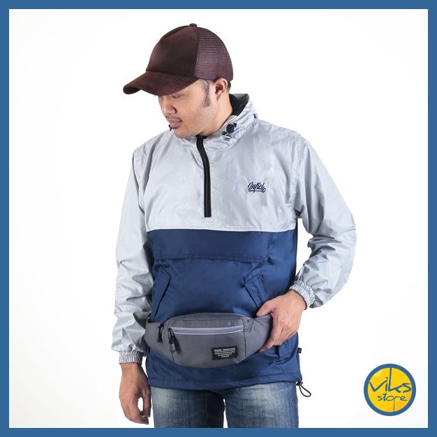 Tas Selempang Tas Pinggang Cowok Pria Distro Premium Lokal Ukuran Sedang Kasual Simpel Waist Bag