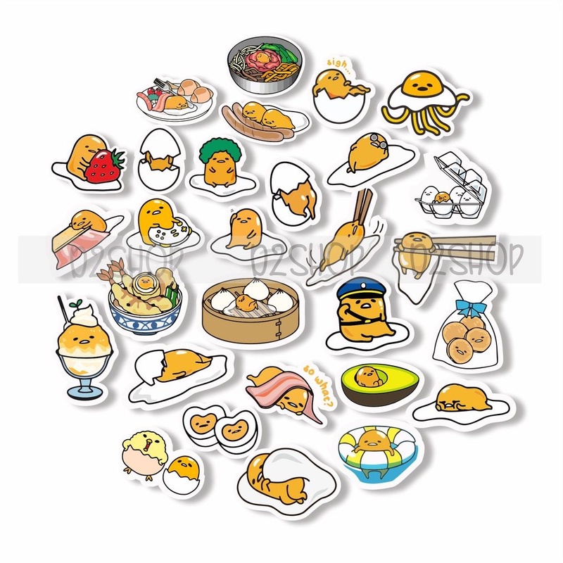 

30pcs Cute Sticker Gudetama Lazy Egg Cartoon Scrapbook Stickers