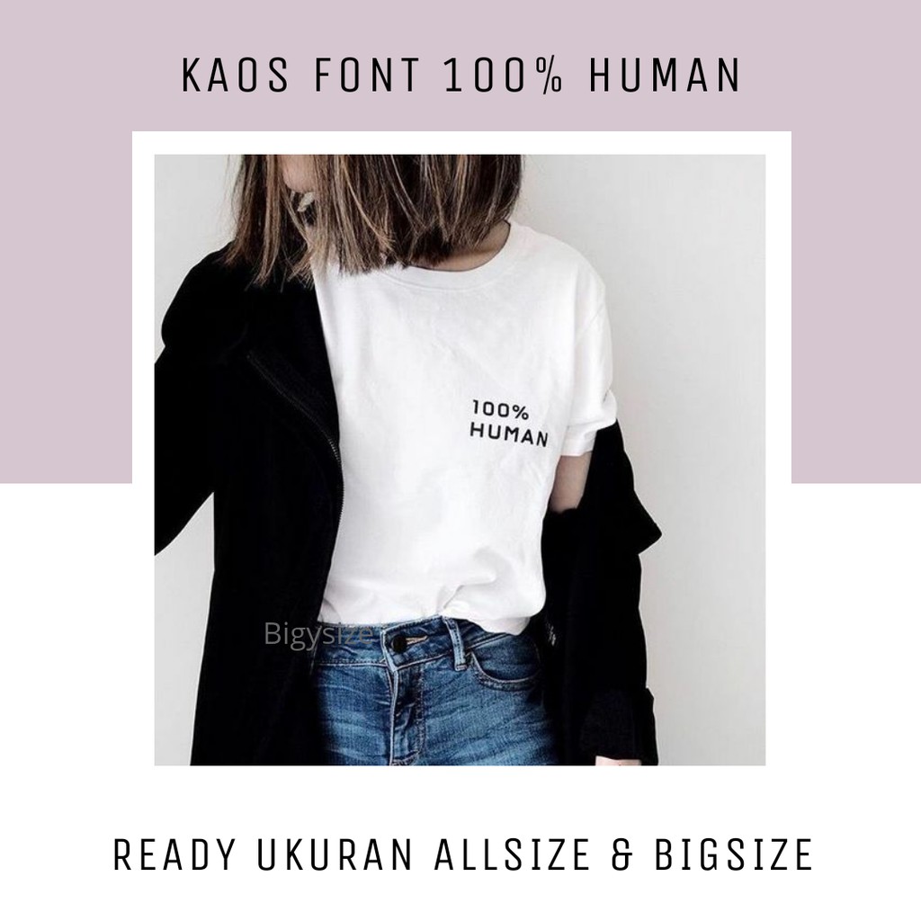 KAOS POLOS BIG SIZE 2XL 3XL 4XL 5XL ALLSIZE PRIA WANITA KODE 100% HUMAN BISA CUSTOM WARNA SABLON