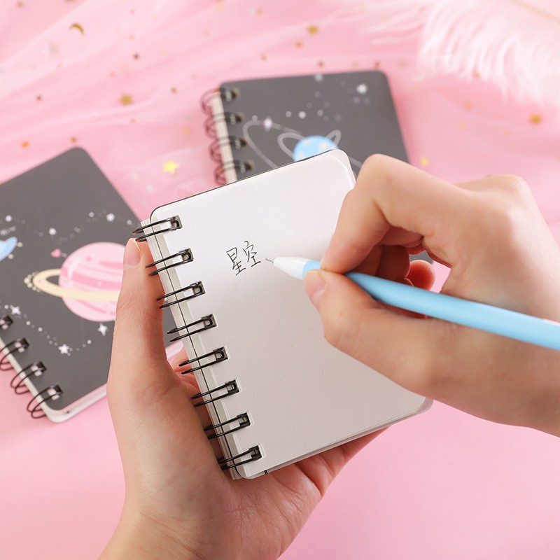 [THE UNIVERSE] Notebook Mini Spiral Motif Galaxy &amp; Animal - ST022