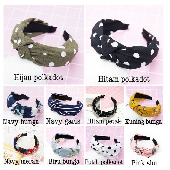 BBS B10 BANDANA MOTIF BANDO SIMPUL AKSESORIS RAMBUT WANITA BANDO ALA KOREA