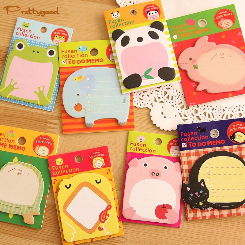 Imoda Kawaii Animals 20 Post-It Notes Waktu Merekam Post-It Notes Catatan Pelajar/Kantor -PD