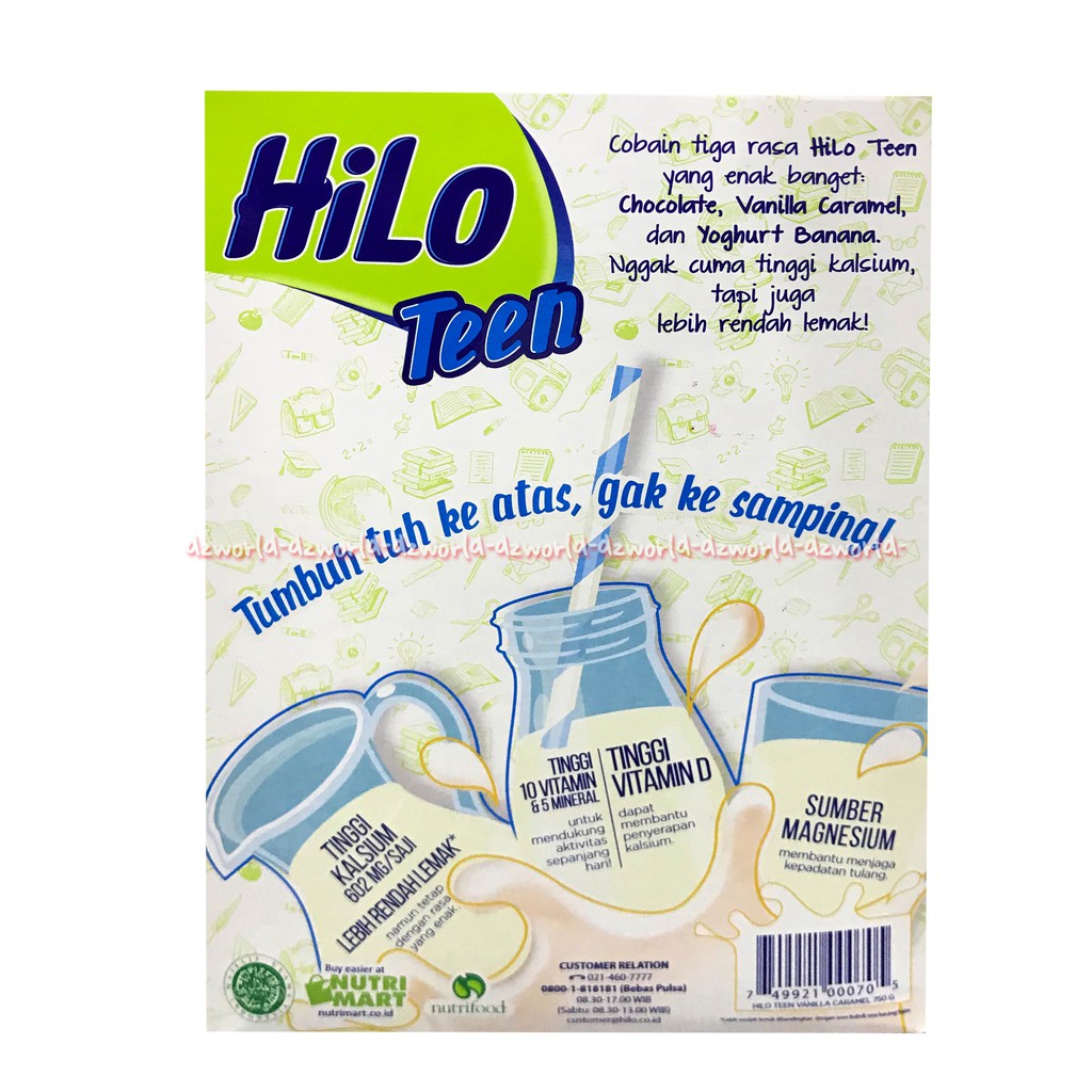 Hilo Teen Vanilla Caramel 750gr Susu Kalsium untuk Remaja Tambah Tinggi