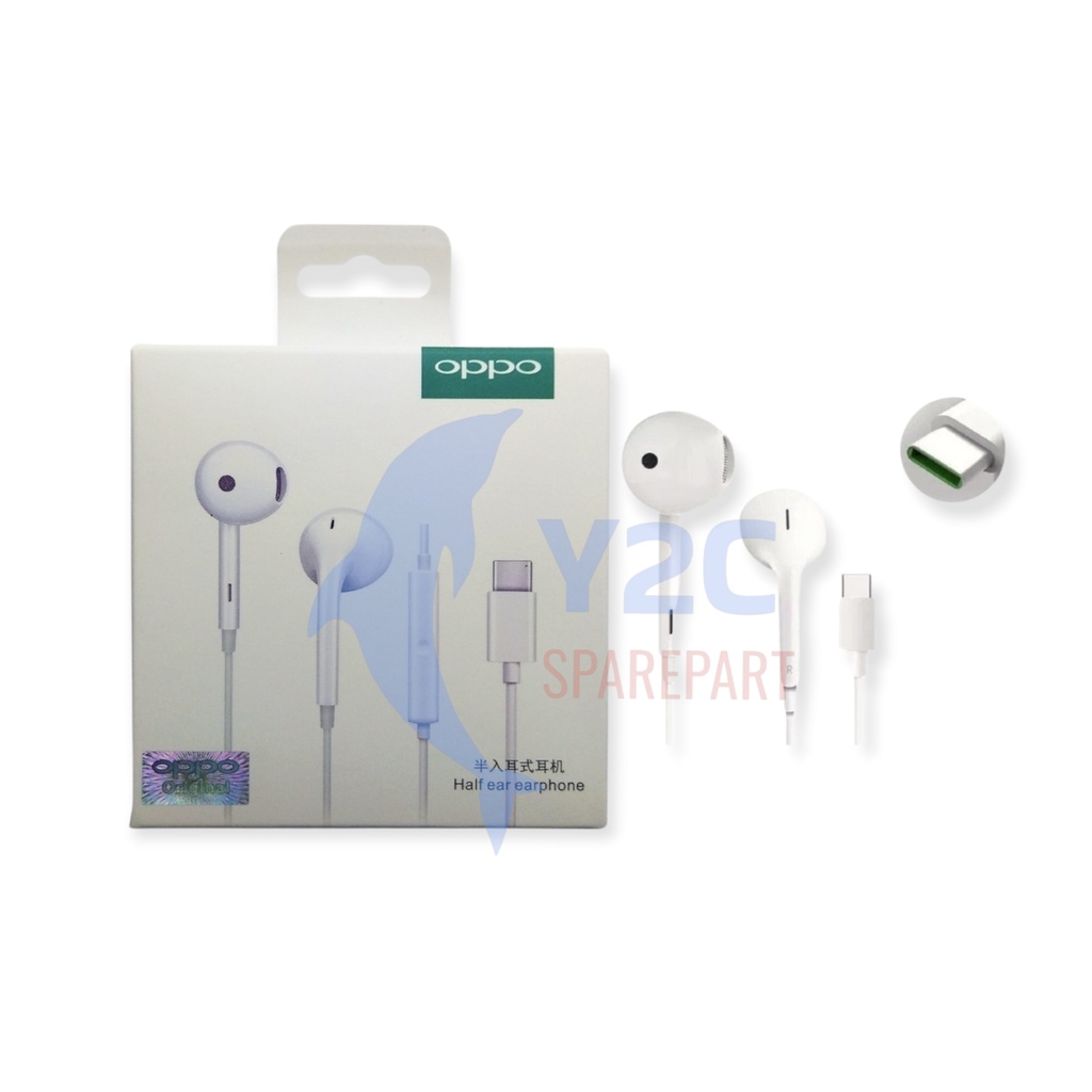 HANDSFREE OPPO TYPE C FIND X / RENO / R17 / R5 ORIGINAL OEM / EARPHONE HENSET HEADPHONE