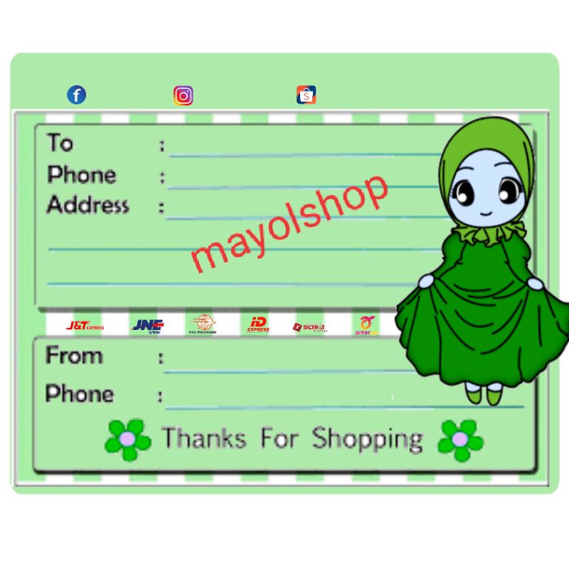 

label pengiriman olshop