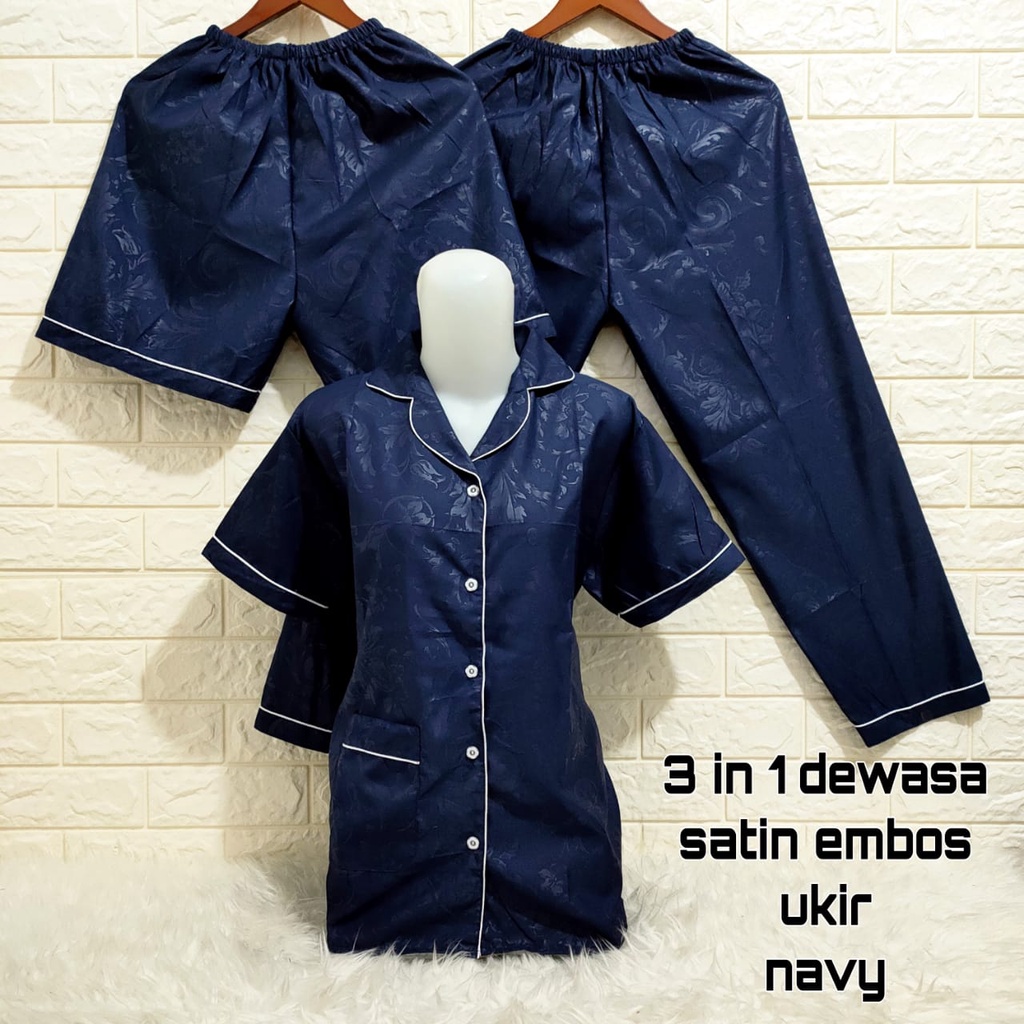 Baju Tidur Wanita dewasa embos 16 warna ukuran M , L, XL, XXL