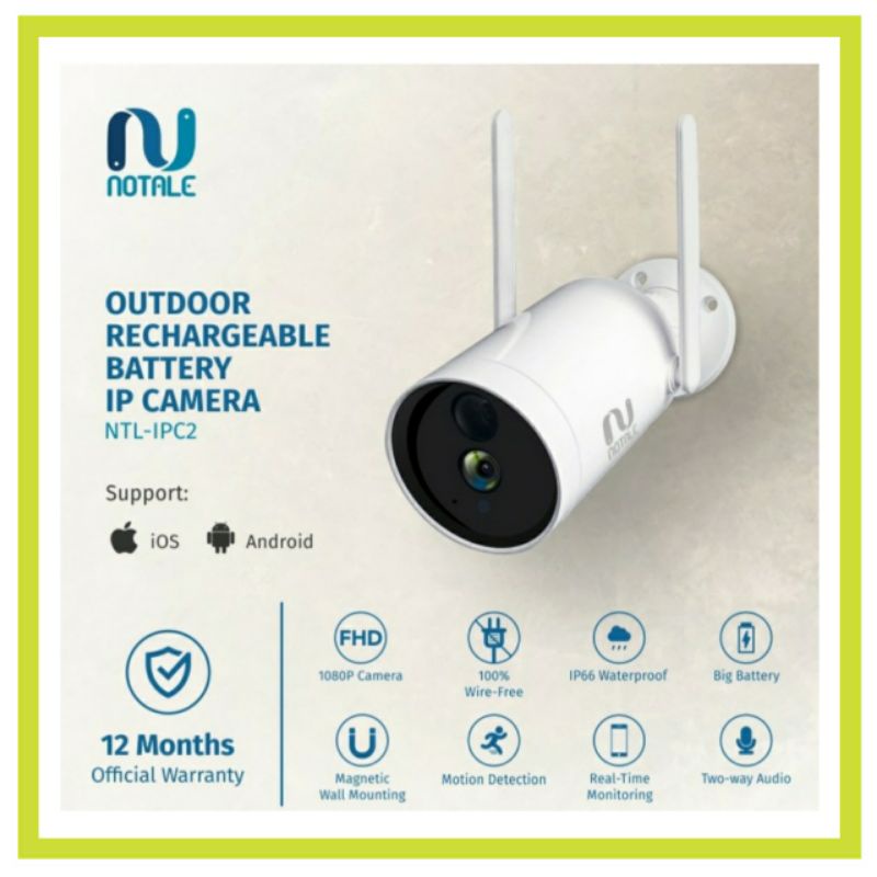 Notale Outdoor Rerchargeable Battery IP Camera CCTV NTL-IPC2 1080P