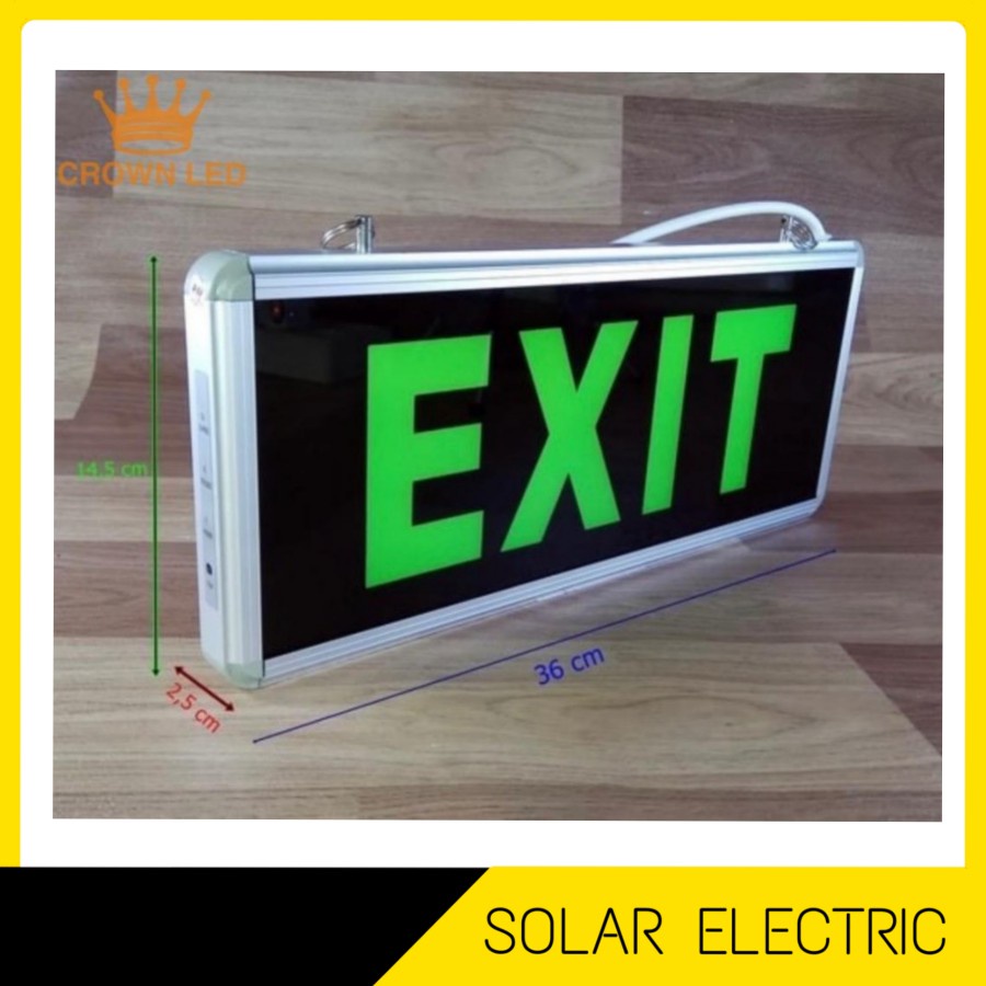 Lampu EXIT LED / Lampu Petunjuk Darurat Emergency EXIT LAMP 2 Sisi Kaca Kualitas Terbagus