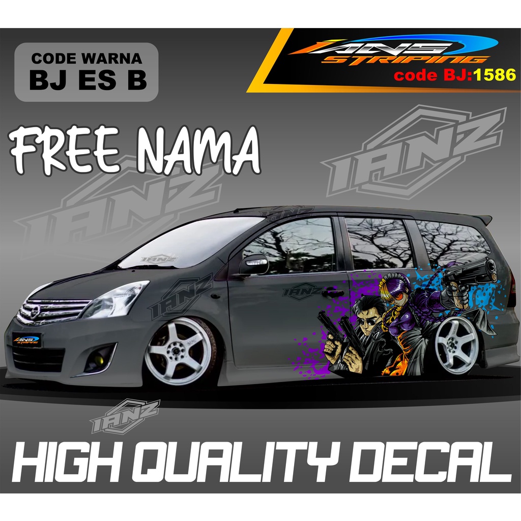 STIKER DECAL MOBIL GRAND LIVINA ANIMASI KEREN / DECAL STIKER MOBIL TERIOS / VARIASI STIKER MOBIL PAJERO / STIKER MOBIL AVANZA XENIA