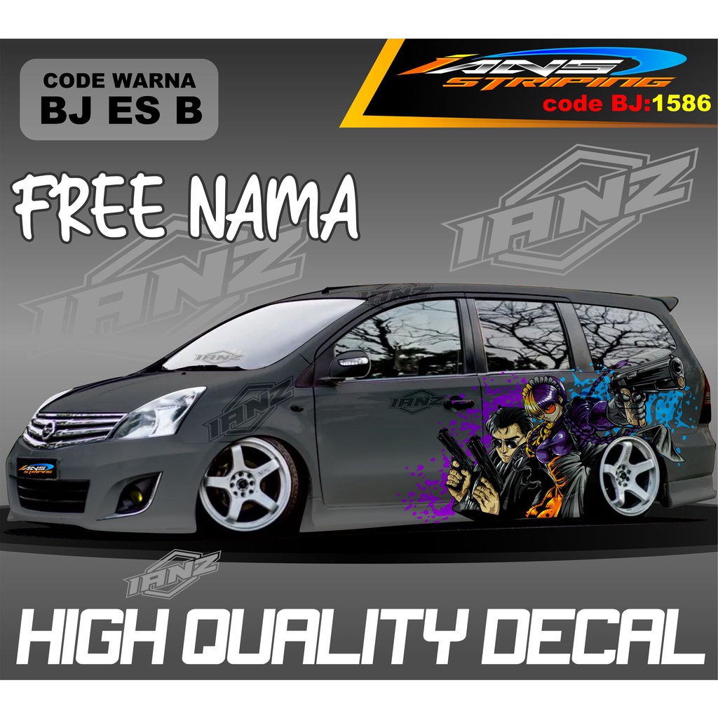 STIKER DECAL MOBIL GRAND LIVINA ANIMASI KEREN / DECAL STIKER MOBIL TERIOS / VARIASI STIKER MOBIL PAJERO / STIKER MOBIL AVANZA XENIA