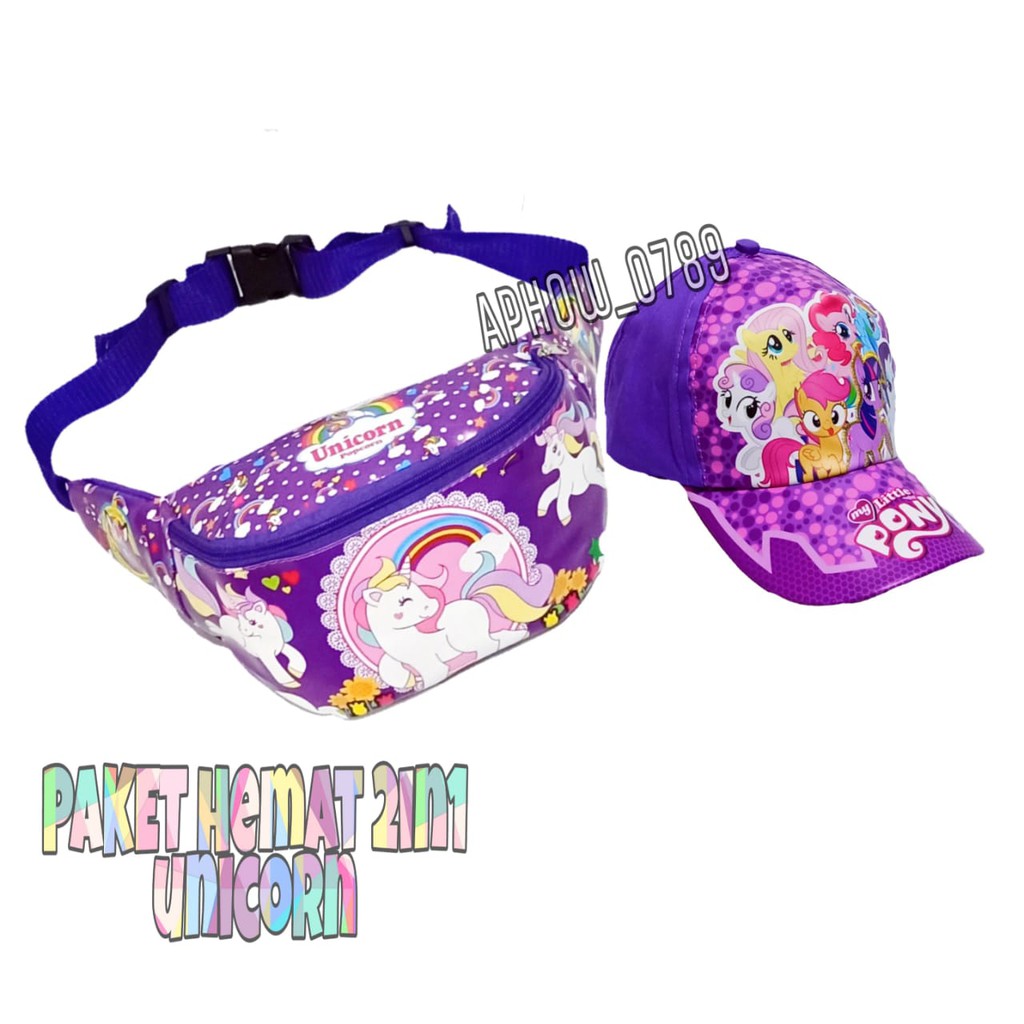 KSO_BAG - Tas Selempang WaistBag Anak Perempuan 2In1 Termurah Motif Carakter Kuda Poni Lucu