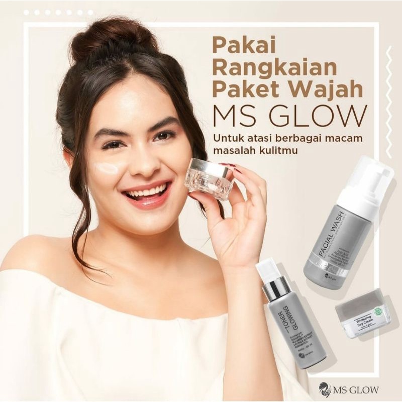 MS GLOW  PAKET WAJAH WHITENING , LUMINOUS , ACNE , ULTIMATE, ULTIMATE ,  DAY CREAM, NIGHT CREAM, FACE WASH, TONER GLOWING