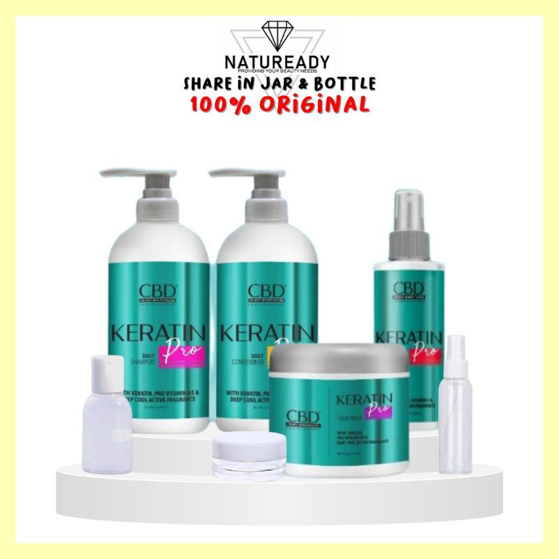 SHARE CBD Keratin Pro Hair Care Routine | Daily Shampoo &amp; Conditioner | Hair Mask | Hair Vitamin in jar bottle
