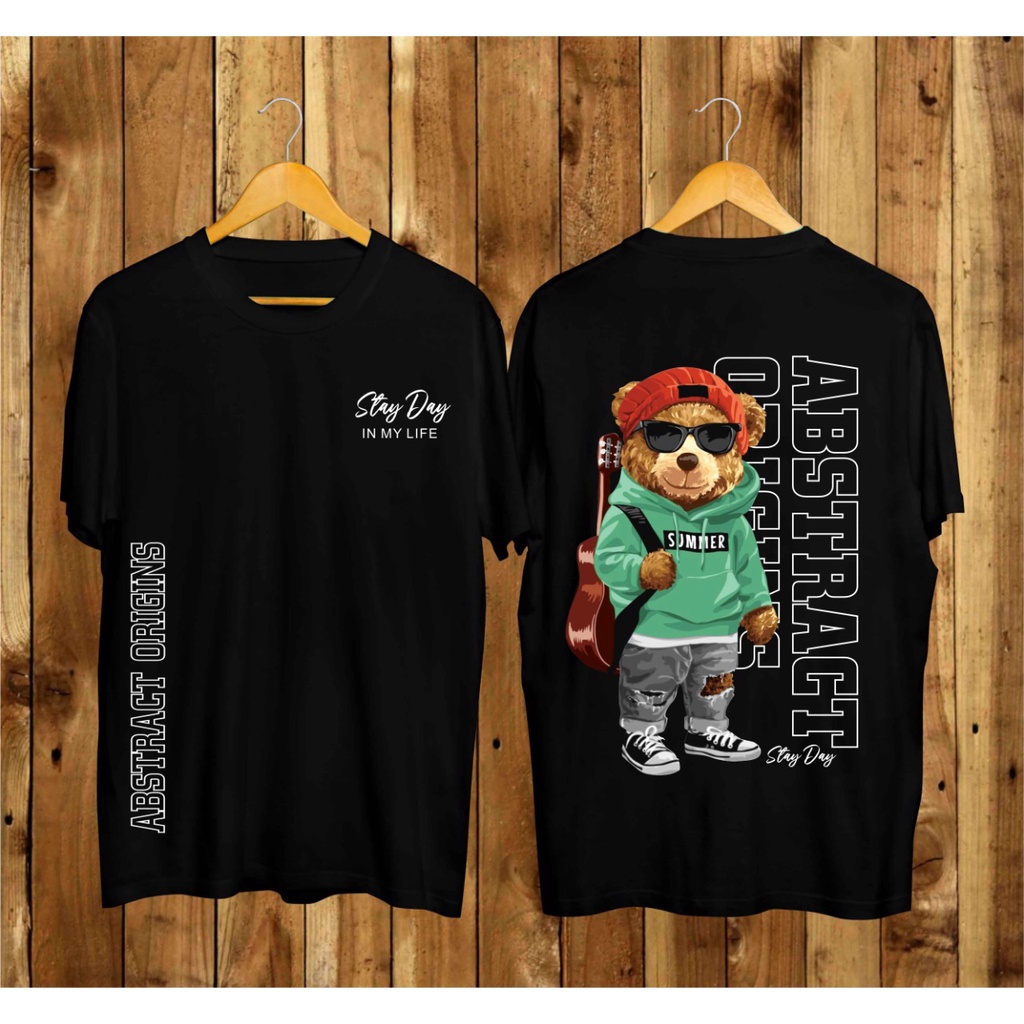 Baju Kaos T-shirt Stay Life Bear Kaos Distro Premiun Kekinian Lengan Pendek Kaos Murah Bergambar Baju Bandung