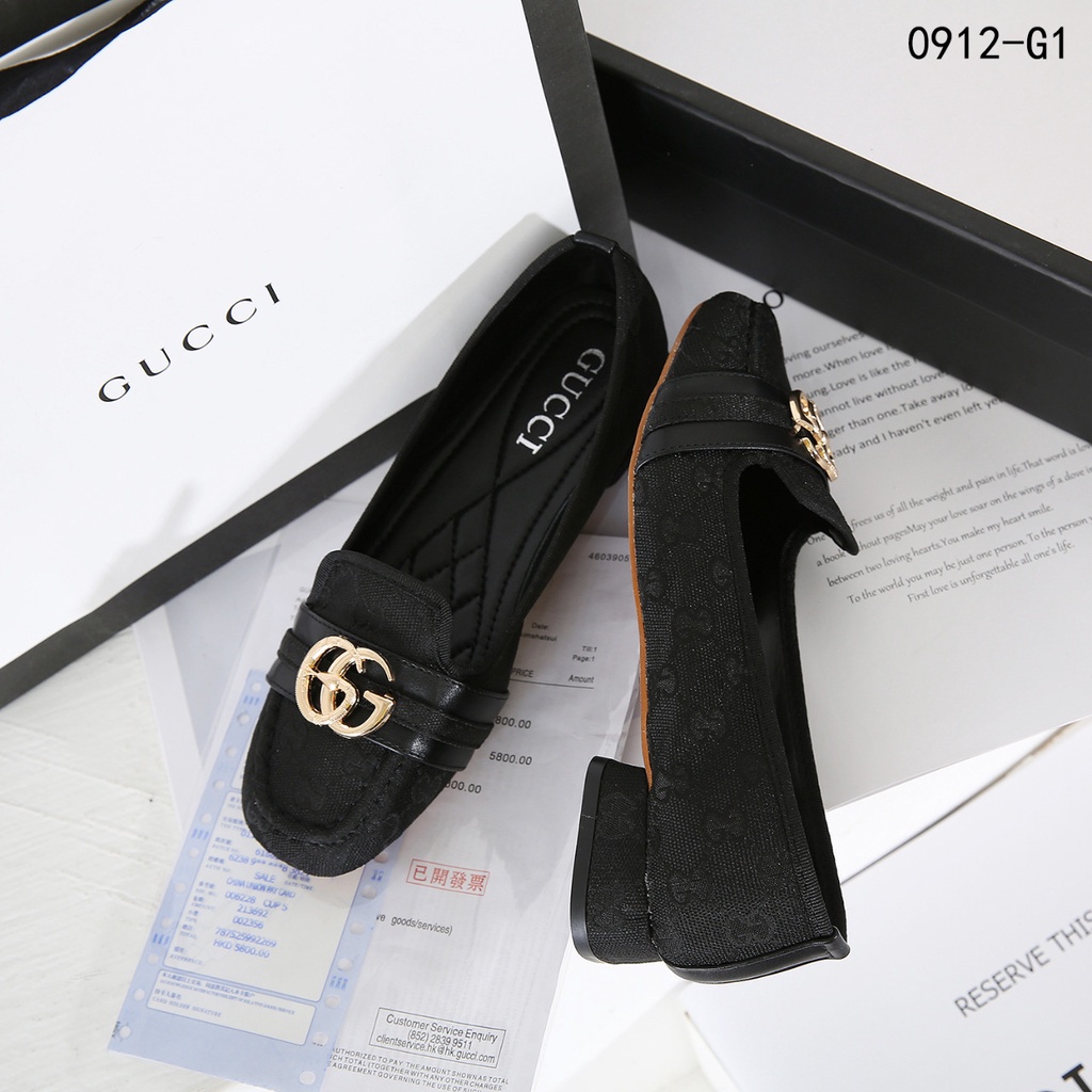 GC Canvas GG Logo Block Heel Shoes  #0912-G1