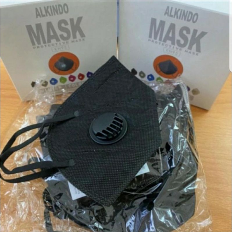 masker KN95 5ply alkindo filter hitam isi 10