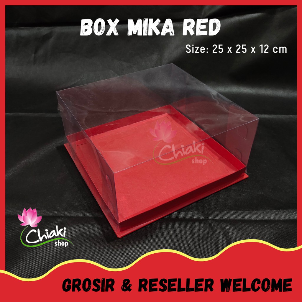 

Box Mika ALAS MERAH 25 x 25 x 12 Cupcake isi 9 Cake Pudding Tart Dus RED Karton Tebal Chiaki Kotak