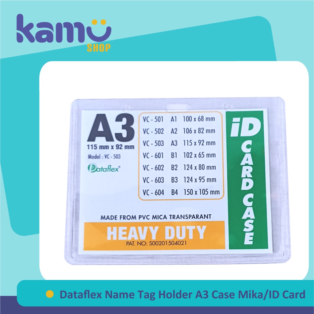 

Dataflex Id Card A3 / Card Holder / Name Tag Holder Case Plastik Mika VC - 503 Isi 20