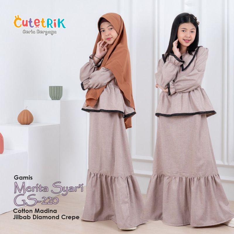 Terbaru Gamis Merita Cutetrik - gamis pesta - gamis anak perempuan - gamis katun madina adem usia 4-