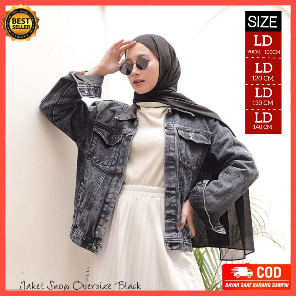 jaket jeans oversize jaket jumbo ld 110 - 140 I jaket boyfriend oversize