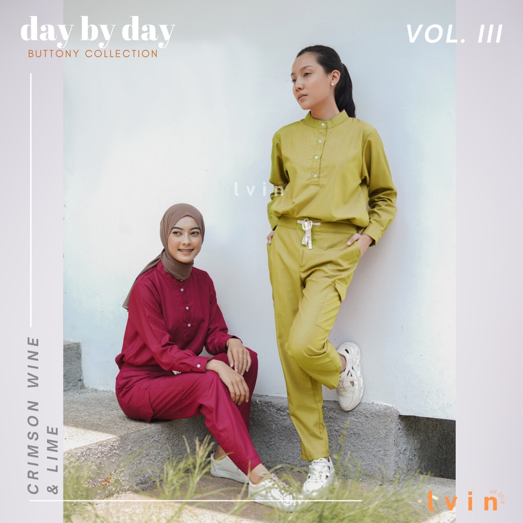 [ Lvin ] Vol III - Baju OKA Kerah Bulat Celana Reguler fit Lengan Panjang / Doctor's Scrub / Baju Jaga /Set Baju Celana Jaga Oka / Dokter  / Baju OK Seri Day By Day