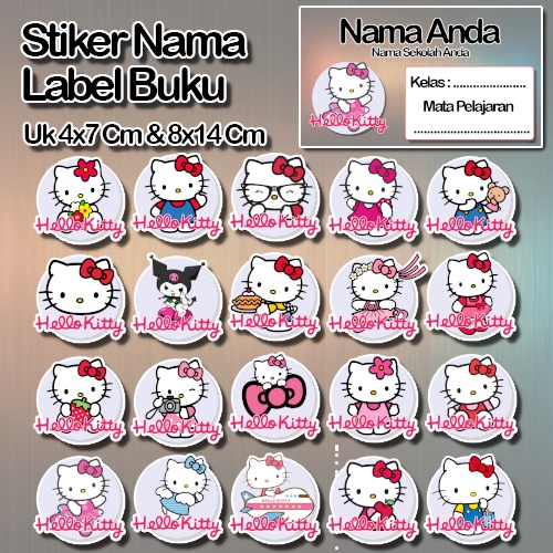 

Stiker hello kitty helo kity kiti animasi kucing lucu cute Karakter Lucu Custom Lebel Nama cromo murah 20 Varian berbeda Sticker Pelajaran Mapel buku anak sekolah No 1