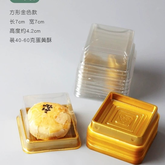 tray mika dengan tutup / tatakan kue nastar pie pudding 40-80gr