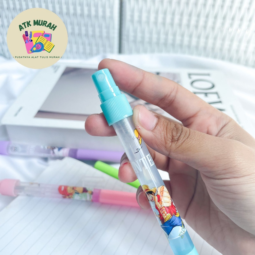 

Pulpen botol parfum anime One piece luffy zoro usopp alat tulis kantor gambar kartun jepan gel karakter