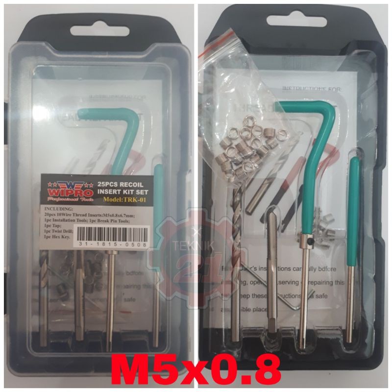 THREAD REPAIR KIT SET RECOIL M5 HELICOIL untuk Drat Slek Dol Rusak RECOIL SET WIPRO