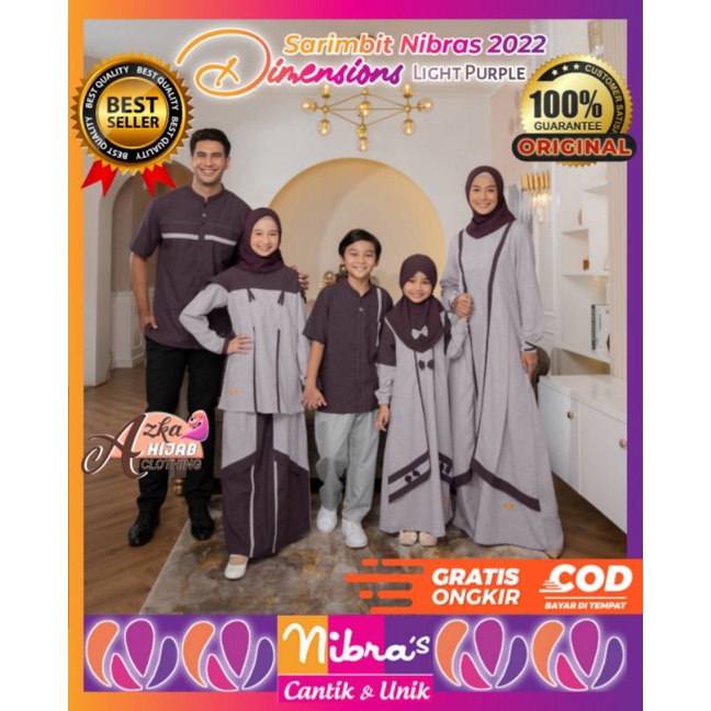SARIMBIT NIBRAS 2022 DIMENSIONS LIGHT PURPLE  / BAJU COUPLE LEBARAN SET FAMILY / SERAGAM LEBARAN / S
