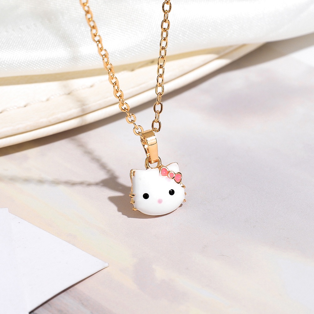 hellokitty set perhiasan anak titanium karat kalung gelang anting anti wanita D422