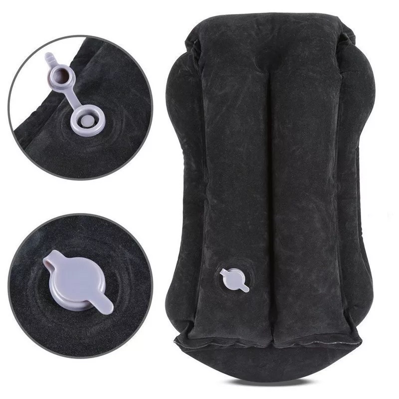 Inflatable Air Cushion Neck Support Pillow Travel Camping Nap - Bantal