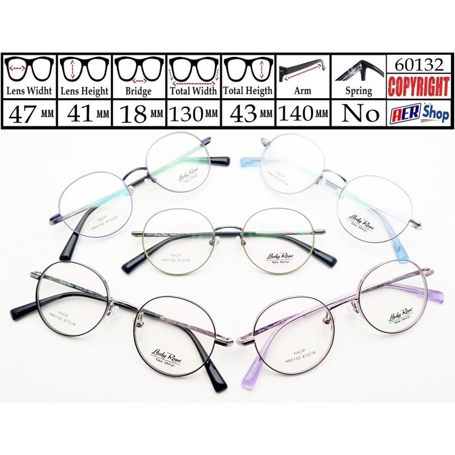 60132. Kacamata minus original LADY ROSE frame korea cocok untuk minus tinggi