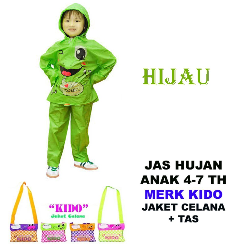 Kido Jas Hujan Anak Motif Gambar Lucu