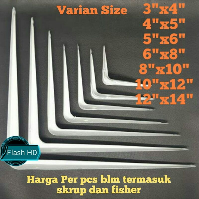 OWNER Siku penyangga rak dekorasi ruangan putih varian size