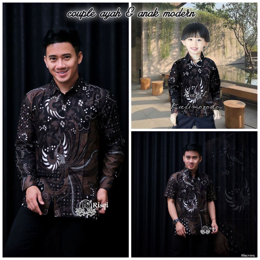 Batik Couple Ayah Dan Anak Laki Laki Modern/kemeja batik pria lengan panjang/Batik pria lengan panjang/Batik pria Lengan pendek/Batik anak laki laki/kemeja batik anak laki laki modern