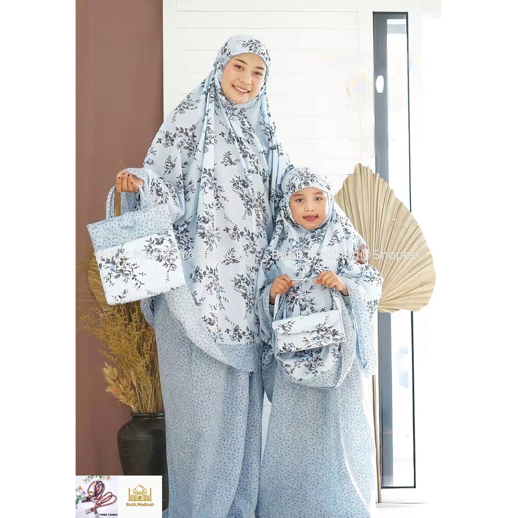 BUTIK.MADINAH MUKENA IBU ANAK DAHLIA ELVIRA BALI SITI KHADIJAH PASTELEENA DALANOVA