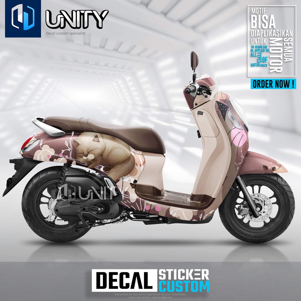 Decal Scoopy full body Dekal Sticker New Fi Baru 2021-2022-2023 CATY Kucing Lucu bisa ALL SCOOPY