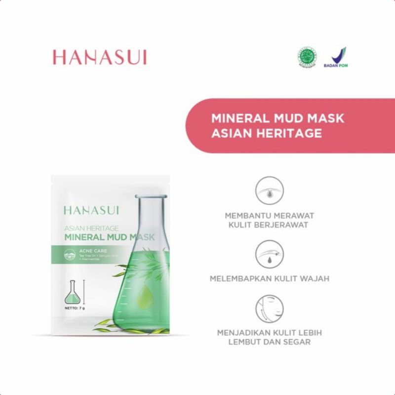 HANASUI Mineral Mud Mask 7g|Korean Herbal|Asian Heritage|Japanese Flower