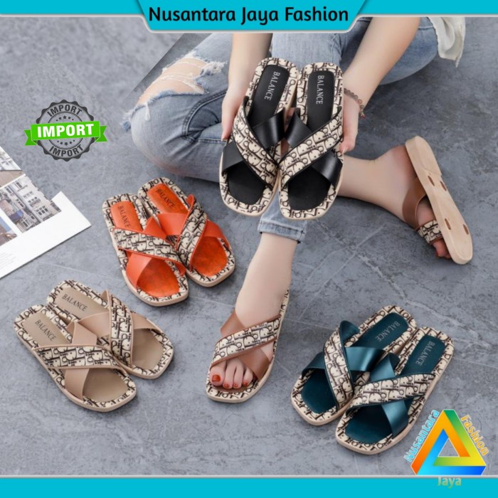 Promo Sandal Wanita Import - Sandal Tali Silang - Sandal Wanita Jelly - Mocca, 37 Murah