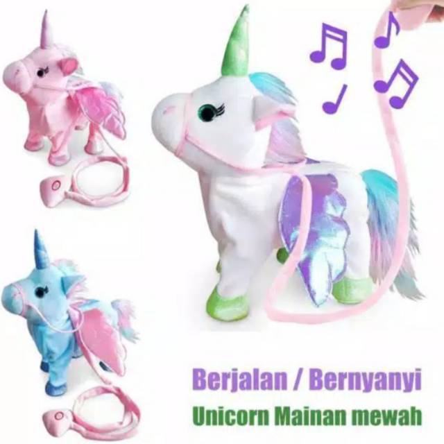 ELECTRONIC PET BONEKA UNICORN BISA JALAN NYANYI